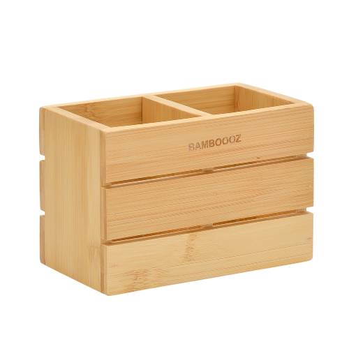 Bamboo Cutlery Stand - side