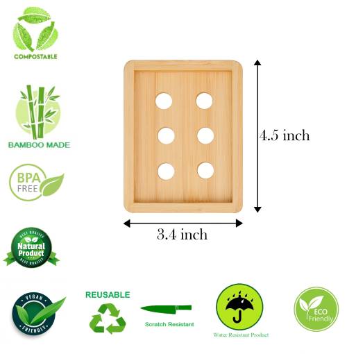 Bamboo soap dish - dimensions